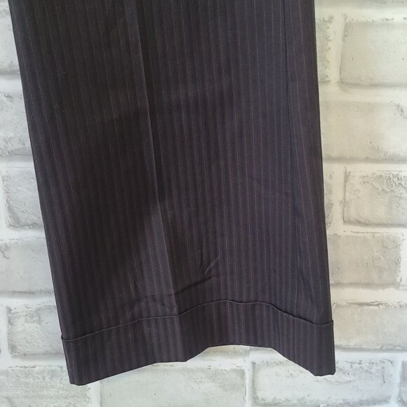 Nine West Slouchy Cyndi Trousers Black Pinstripe Classic Career NEW 2 Petite $89 - Picture 8 of 9